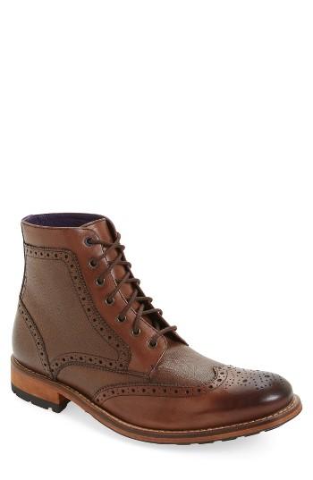 Men's Ted Baker London 'sealls 3' Wingtip Boot M - Brown