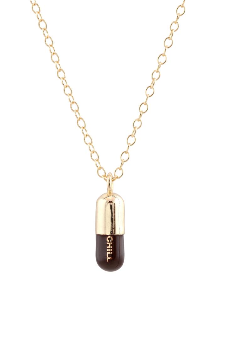 Women's Kris Nations Chill Pill Enamel Charm Necklace