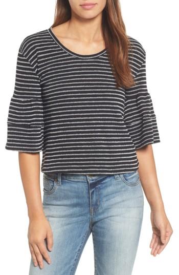 Women's Caslon Ruffle Sleeve Top, Size - Black