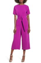 Women's June & Hudson Belted Culotte Jumpsuit - Purple