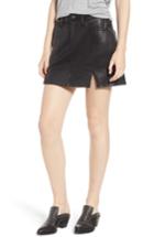 Women's Current/elliott The Leather Miniskirt - Black