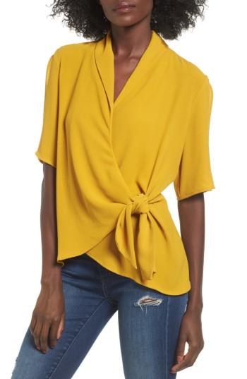 Women's Leith Tie Front Wrap Top - Green
