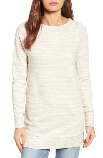 Women's Caslon Space Dye Tunic Sweatshirt, Size - Beige