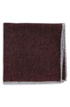 Men's Eleventy Flannel Wool Pocket Square, Size - Red