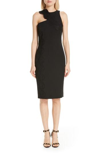 Women's Versace Collection Lace Trim Cutout Sheath Dress Us / 38 It - Black