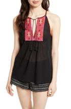 Women's Joie Clea Embroidered Tie Neck Top