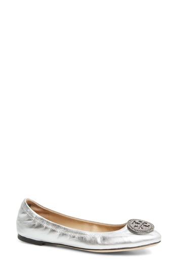 Women's Tory Burch Liana Ballet Flat .5 M - Grey