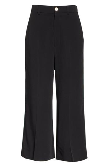 Women's Gucci Side Stripe Cady Wide Leg Crop Pants Us / 42 It - Black