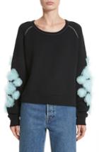 Women's Tu Es Mon Tresor Tulle Flower Sweatshirt, Size - Black