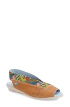 Women's Cloud 'caliber' Peep Toe Leather Flat .5-6us / 36eu - Brown