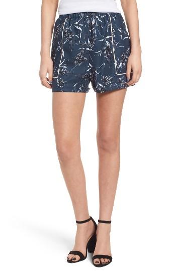 Women's Leith High Waist Pipe Detail Shorts - Blue
