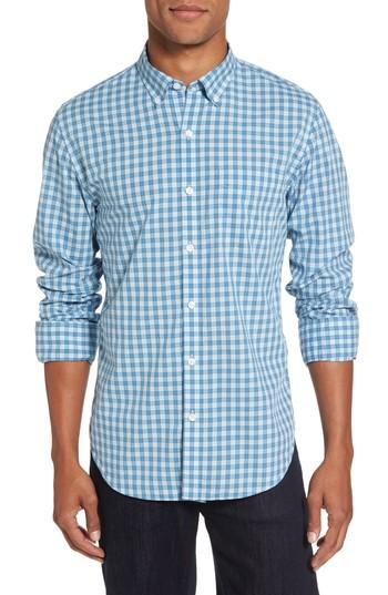 Men's Bonobos Summerweight Slim Fit Check Sport Shirt, Size - Blue