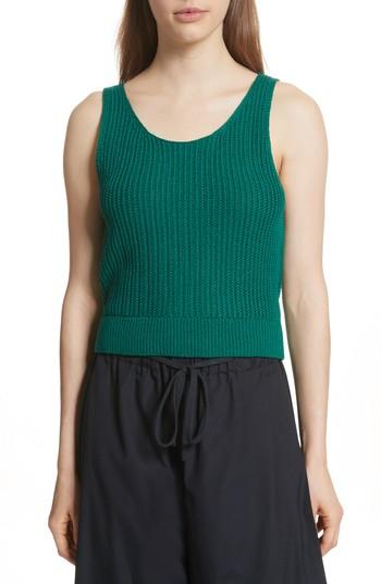 Women's Vince Crossover Back Tank Sweater - Blue/green