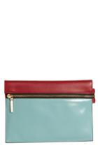 Victoria Beckham Small Zip Leather Pouch - Blue/green