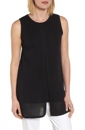 Women's Ming Wang Split Back Tunic Top - Black