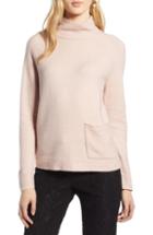 Women's Halogen Mock Neck Pocket Sweater - Pink