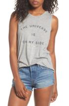 Women's Spiritual Gangster The Universe Is On My Side Tank - Grey