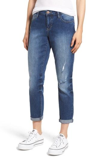 Women's Prosperity Denim Ripped Girlfriend Jeans - Blue
