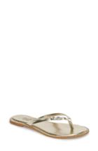 Women's Jewel Badgley Mischka Thalia Crystal Embellished Flip Flop .5 M - Metallic