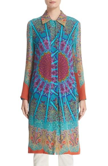 Women's Etro Mandala Print Silk Shirt Topper