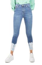 Women's Topshop Jamie Tie Dye Hem Skinny Jeans