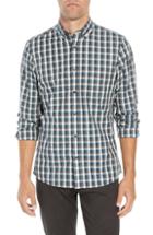 Men's Nordstrom Men's Shop Slim Fit Non-iron Check Sport Shirt, Size - White