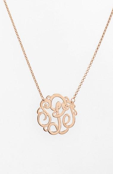 Women's Argento Vivo Personalized Small 3-initial Letter Monogram Necklace (nordstrom Exclusive)