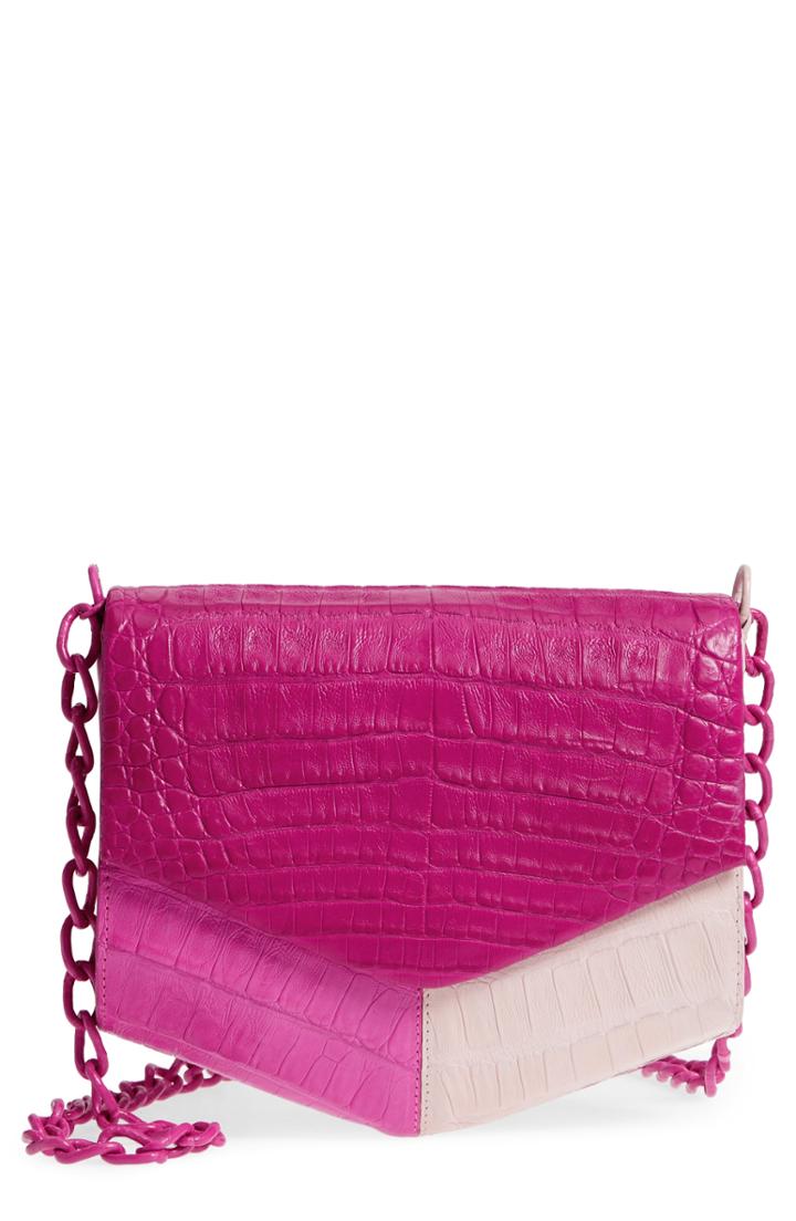 Nancy Gonzalez Colorblock Genuine Crocodile Crossbody Bag -