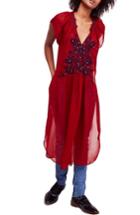 Women's Free People Love Song Embroidered Maxi Top - Red