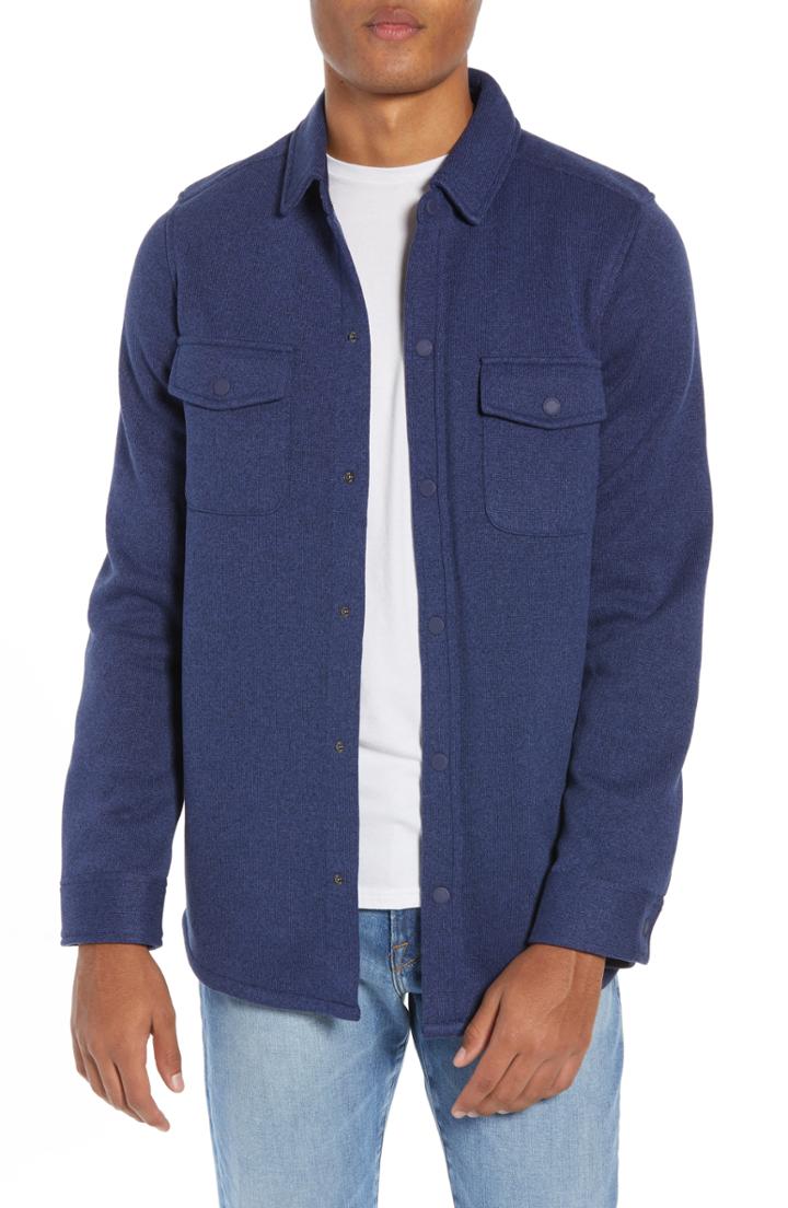 Men's Vineyard Vines Knit Regular Fit Shirt Jacket - Blue