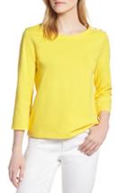 Women's 1901 Shoulder Button Cotton Top, Size - Yellow