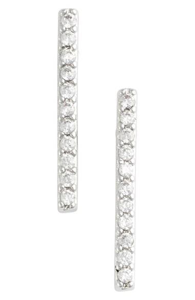 Women's Jules Smith 'micro' Pave Bar Stud Earrings
