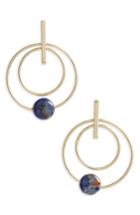 Women's Topshop Double Hoop Lapiz Lazuli Drop Earrings