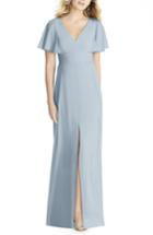 Women's Social Bridesmaids Split Sleeve Chiffon Gown - Blue
