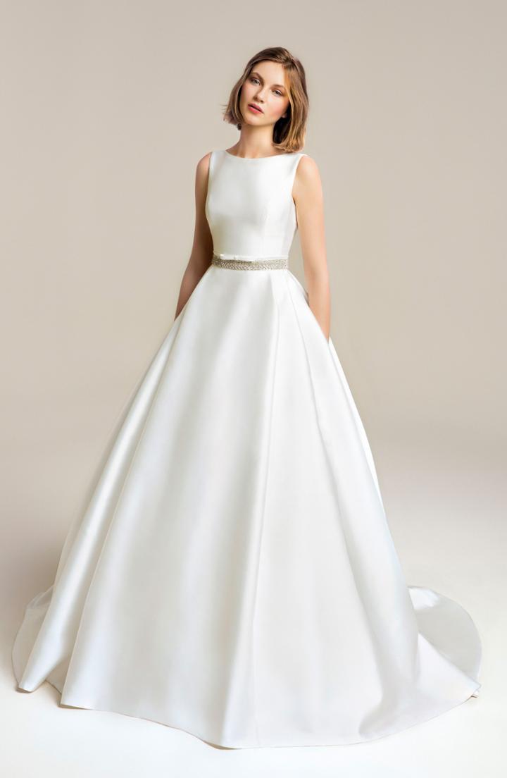 Women's Jesus Peiro Martina Embellished Belt Mikado Ballgown, Size In Store Only - White