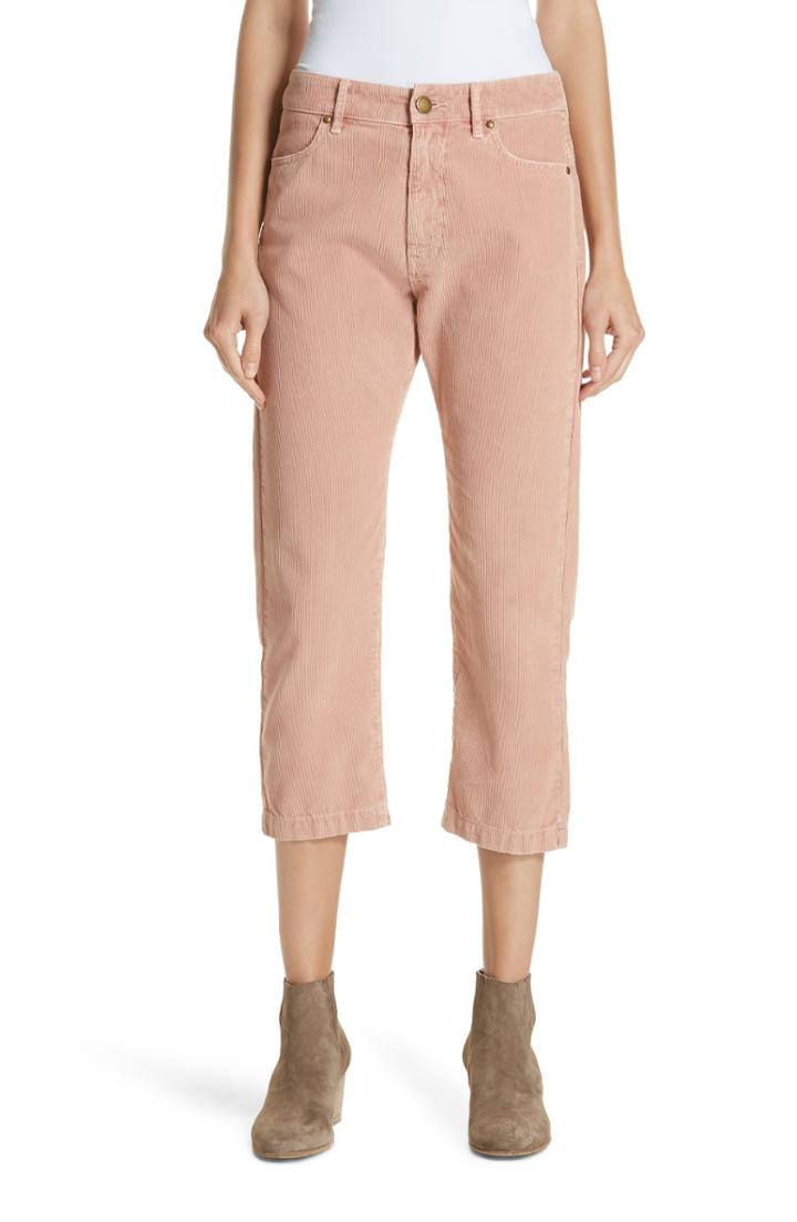 Women's The Great. The Rambler Corduroy Crop Straight Leg Pants