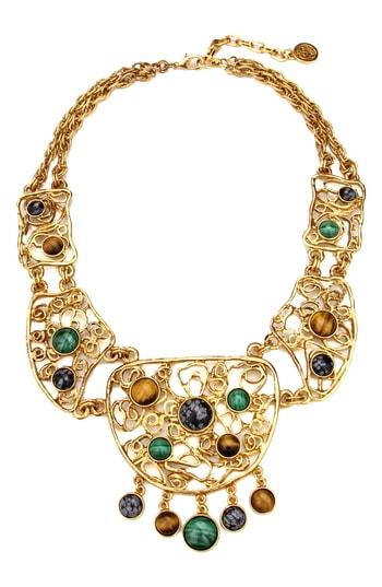 Women's Ben-amun Multicolor Golden Lace Bib Necklace