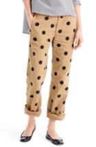 Women's J.crew Polka Dot Boyfriend Chino Pants