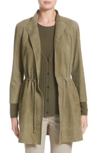 Women's Lafayette 148 New York Vangeline Suede Tie Waist Coat