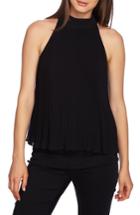 Women's 1.state Pleated Chiffon Halter Top, Size - Black