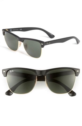 Women's Ray-ban Highstreet 57mm Sunglasses - Demi Black/ Green Solid