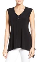 Women's Chaus Shark Bite Hem Jersey Top - Black