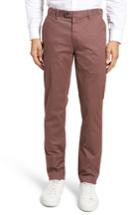 Men's Ted Baker London Proctt Flat Front Stretch Solid Cotton Pants L - Pink