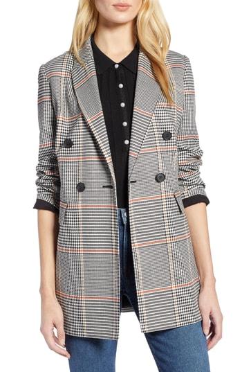 Women's Halogen X Atlantic-pacific Menswear Plaid Blazer - Black