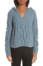 Women's Partow Melange Cable Knit Hooded Sweater - Blue