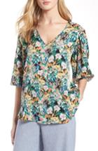 Women's Halogen Blouson Sleeve Crepe Blouse, Size - Yellow