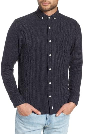 Men's Wax London Slim Fit Thirsk Sport Shirt - Blue