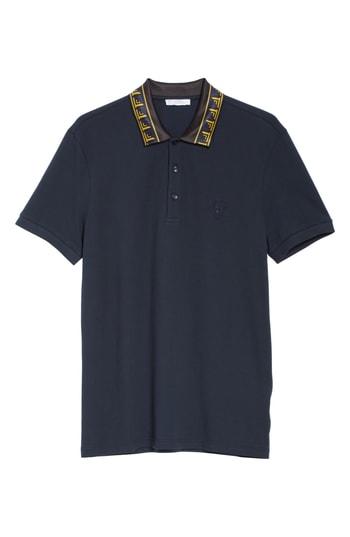 Men's Versace Collection Medusa Applique Polo, Size - Blue