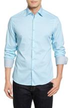 Men's Stone Rose Technical Stripe Sport Shirt (s) - Blue/green