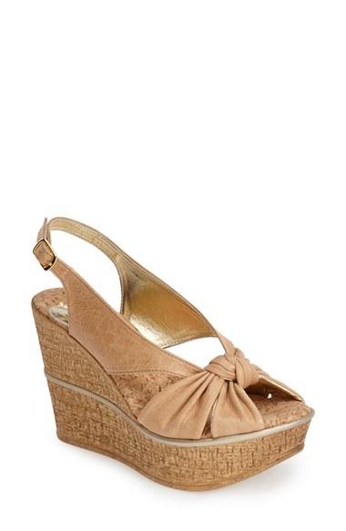 Women's Love And Liberty 'audra' Slingback Wedge M - Beige